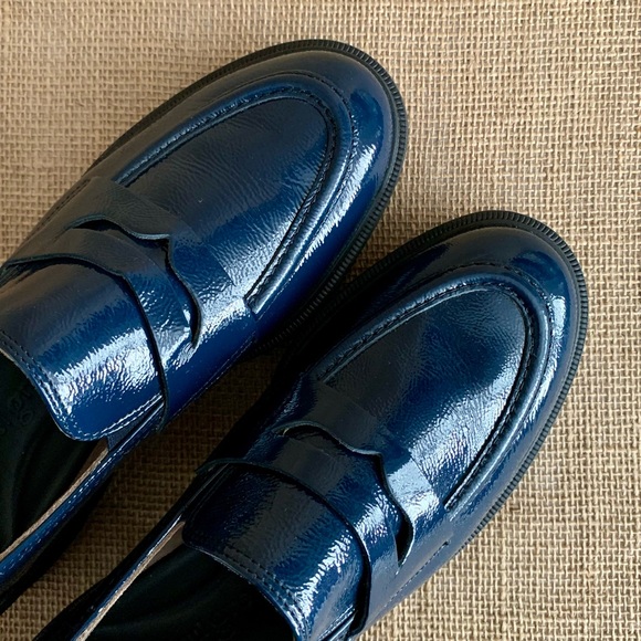 PAUL GREEN Loafer Blue Crinkle Patent Leather Samone US Size 8, Austria Size 5.5 - Picture 6 of 12